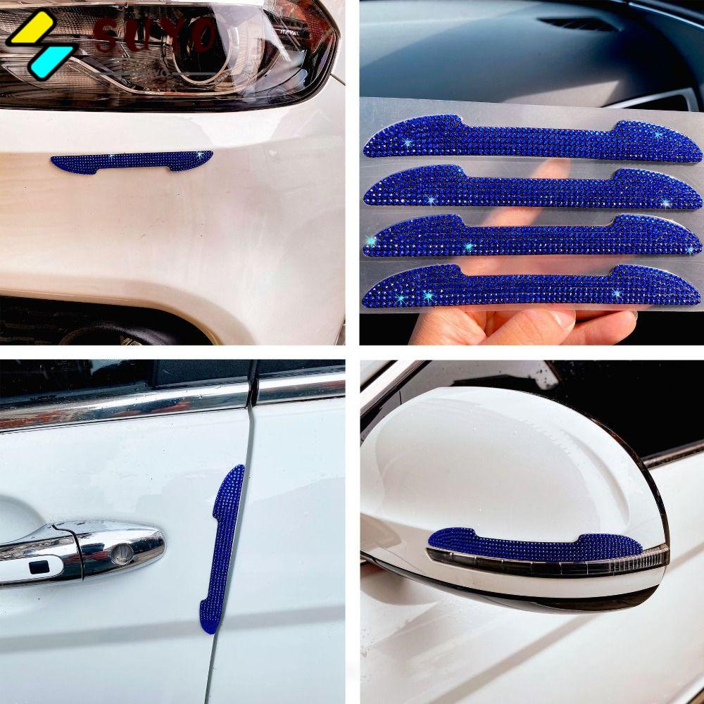 Bộ 4 Dải Dán Viền Cửa Xe Hơi Chống Va Chạm Chống Trầy Xước Màu Sáng Bóng