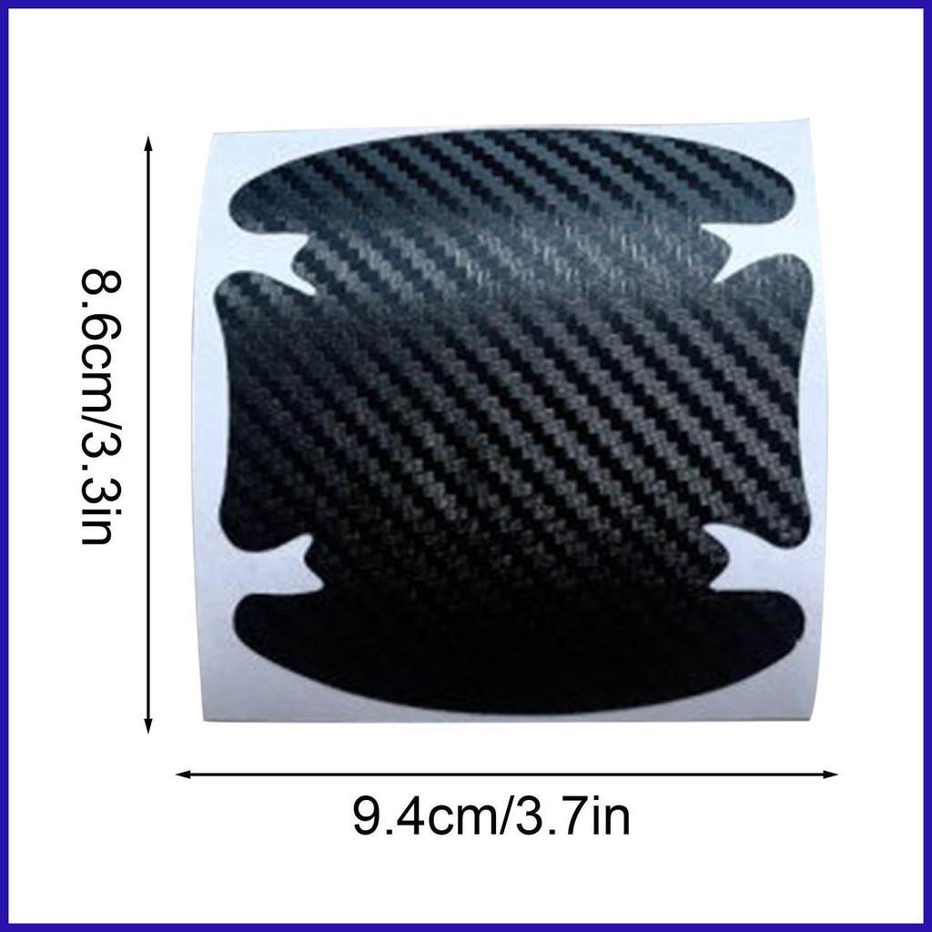 Bộ 4 Miếng Dán Bảo Vệ Tay Nắm Cửa Xe Hơi Bằng Sợi Carbon Chống Thấm Nước Tiện Dụng