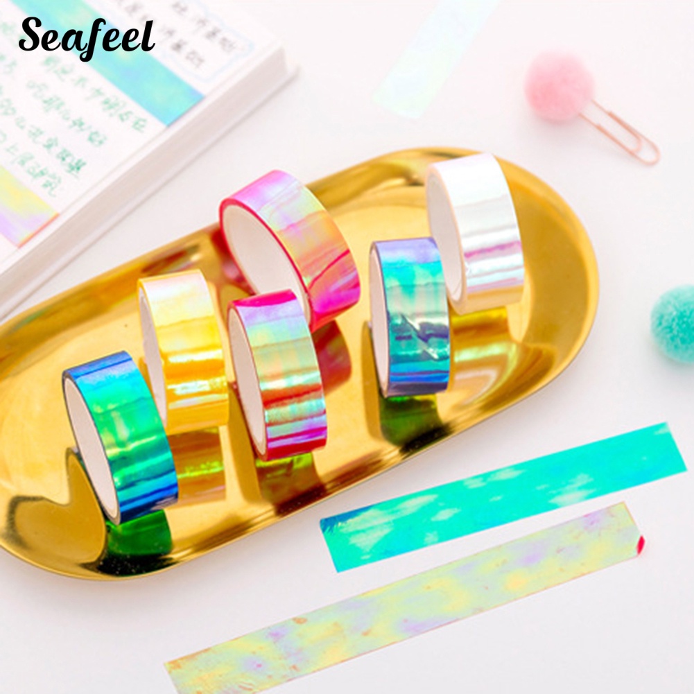 Cuộn Băng Dính Laser Nhiều Màu Chống Nước Trang Trí Sổ Tay DIY