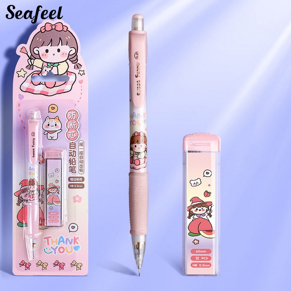 1 Bộ Bút Chì Cơ Kèm Gôm Tẩy Hình Thỏ Đáng Yêu