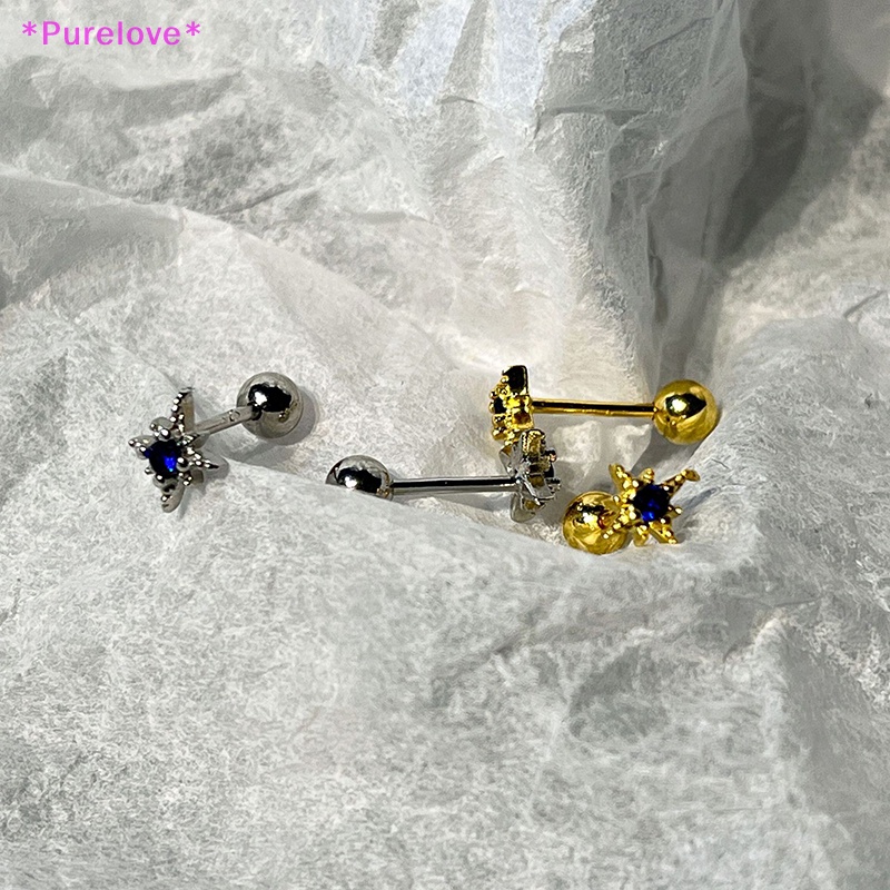 Khuyên Tai Helix Đính Đá Zircon Hình Ngôi Sao Thời Trang Cho Nam Và Nữ Mới