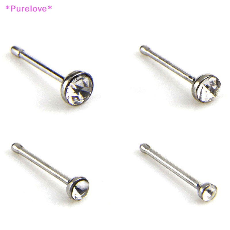 Set 60 Khuyên Mũi Thép Không Gỉ Đính Đá Pha Lê Thời Trang Mới