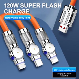 Dây Cáp Sạc Nhanh 3 Trong 1 120W Cổng Micro USB Loại C Cho Samsung IPhone