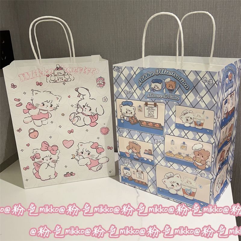Túi Giấy Đựng Quà Sinh Nhật In Hình Mèo Dễ Thương Cho Bé Gái