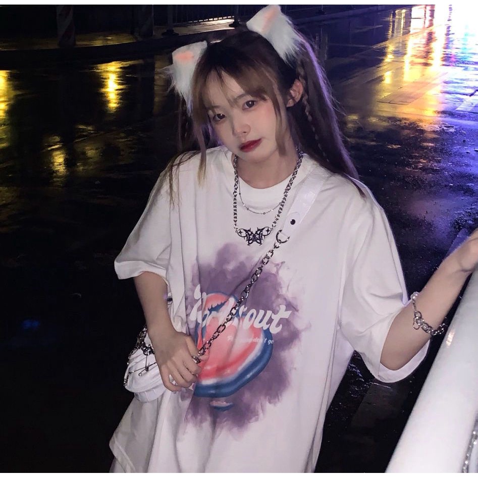 Áo Thun Ngắn Tay Dáng Rộng Thời Trang Mùa Hè Dành Cho Nữ