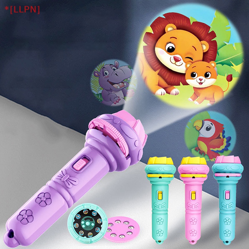 Đèn Pin Chiếu Hoạt Hình 10 Thẻ 80 Họa Tiết Sáng Tạo Dành Cho Trẻ Em