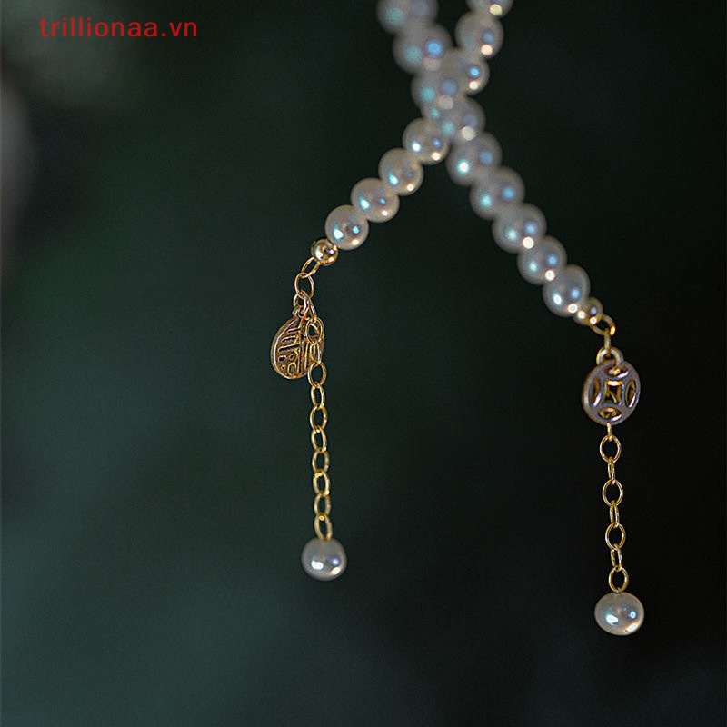 Vòng Đeo Tay Chuỗi Hạt Ngọc Trai Giả Bằng Đồng Tùy Chỉnh Thời Trang Sang Trọng Cho Nữ