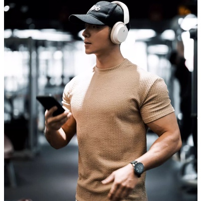 Áo Thun Lụa Lạnh Dệt Kim Tay Lửng Cổ Tròn Ba Chiều Phong Cách Retro Mỹ Giản Dị Dành Cho Nam