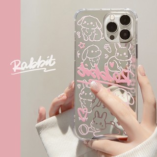 Ốp Điện Thoại Họa Tiết Hoạt Hình Chú Thỏ doodle Cho iphone 7 8 plus x xr xs 11 12 13 14 15 mini pro max se 2020