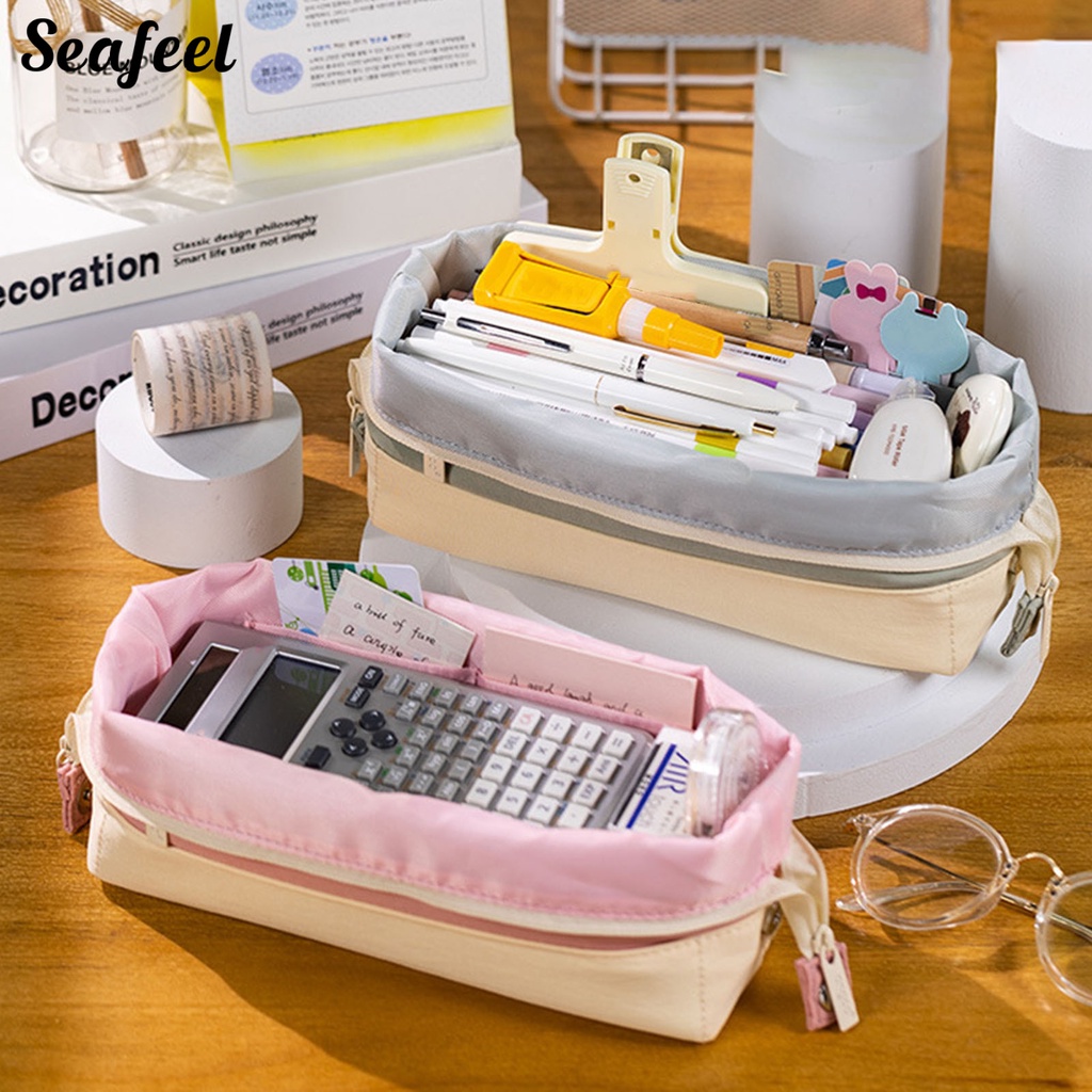 Túi Đựng Bút Đa Năng Sức Chứa Lớn Có Khóa Kéo Nhiều Màu Sắc Phù Hợp Cho Học Sinh