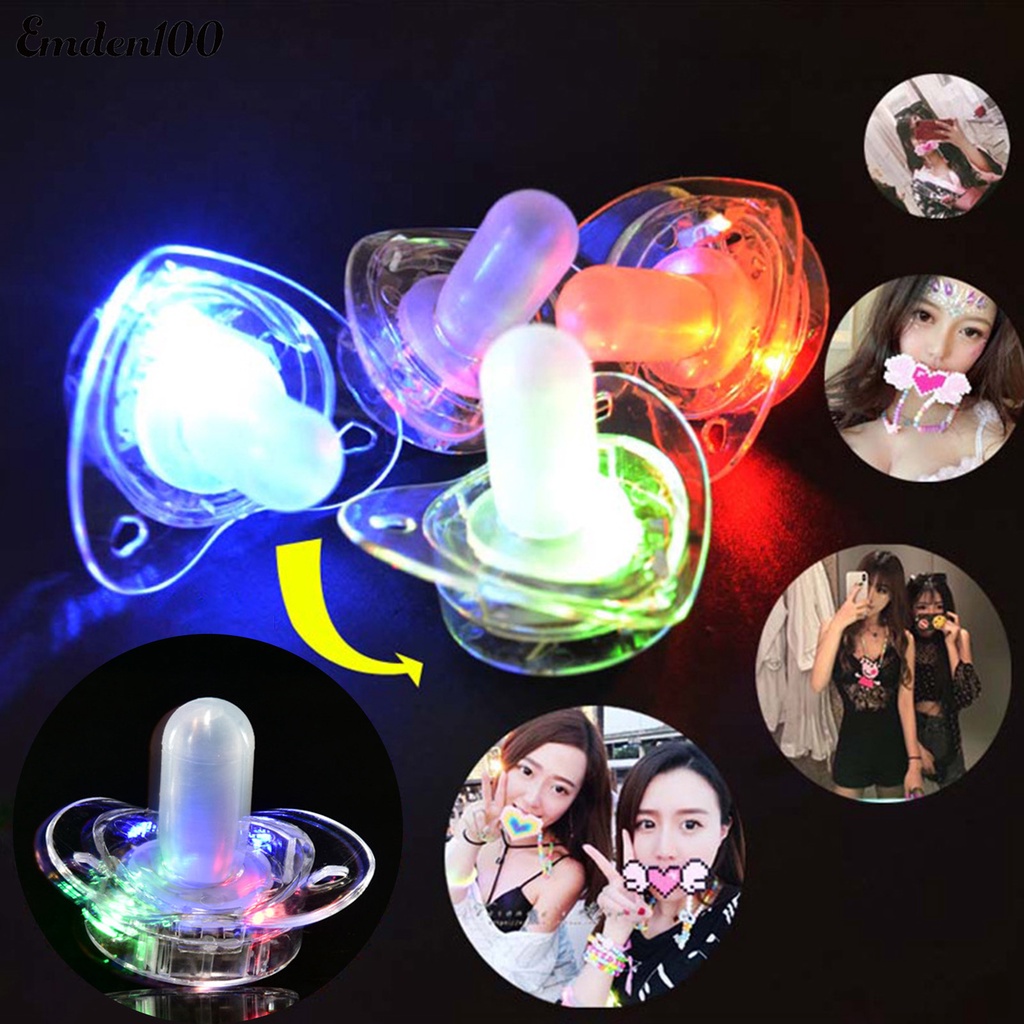 Đồ Chơi Vòng Mềm Phát Sáng Công Tắc Bên Hông Dạ Quang Giải Trí Lưỡi Lõm Đầu Đèn Nhấp Nháy Mini Phụ Kiện Lễ Hội