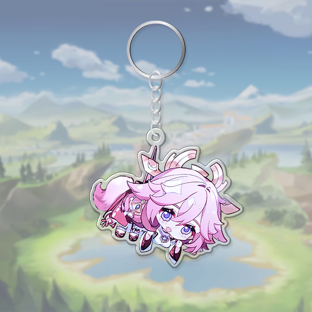 Móc khoá Genshin Impact Chibi Mica Acrylic Gund Anime in hình nhân vật cute trang trí túi xách balo làm quà tặng bạn bè