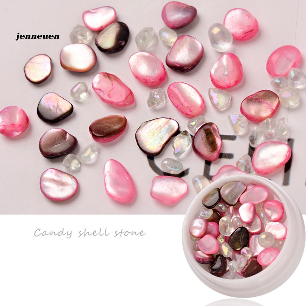 1 Hộp Đá Vỏ Sò Tự Nhiên Nhiều Màu Dùng Trang Trí Móng Tay