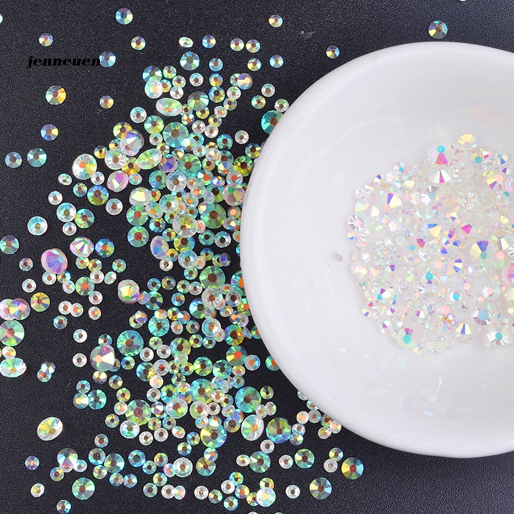 Bộ 300 Hạt Đá Nhiều Màu Lấp Lánh Trang Trí Móng Tay Nghệ Thuật