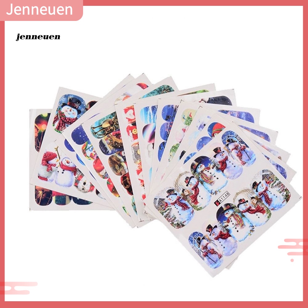 Set 12 Tấm Nhãn Dán Trang Trí Móng Nghệ Thuật Chủ Đề Giáng Sinh Cho Nữ