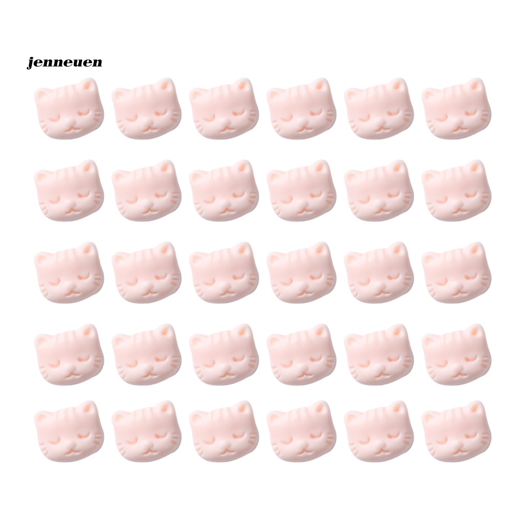 Bộ 30 Phụ Kiện Trang Trí Móng Tay Hình Đầu Mèo Màu Sắc Ngọt Ngào