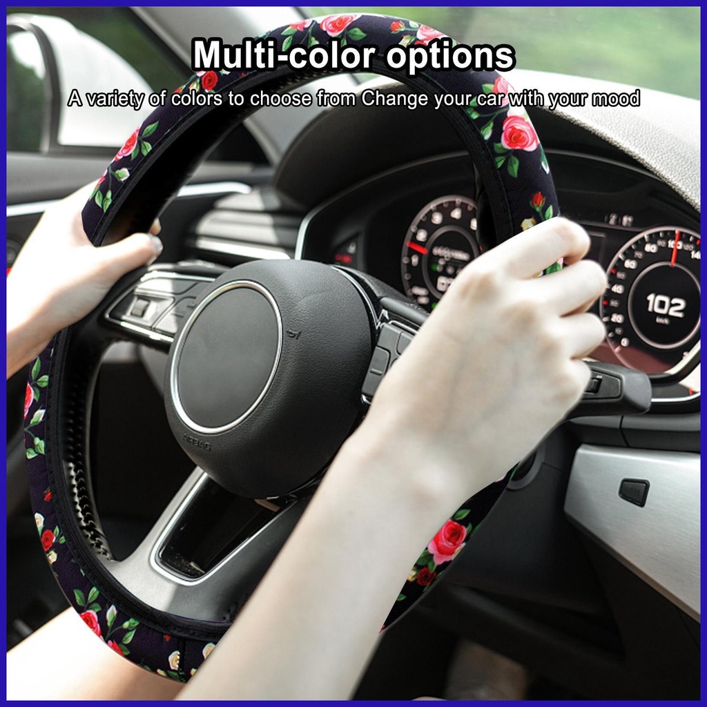 Vỏ BọC Vô Lăng Không ĐườNg May HọA TiếT Hoa HồNg Cho Xe Hơi