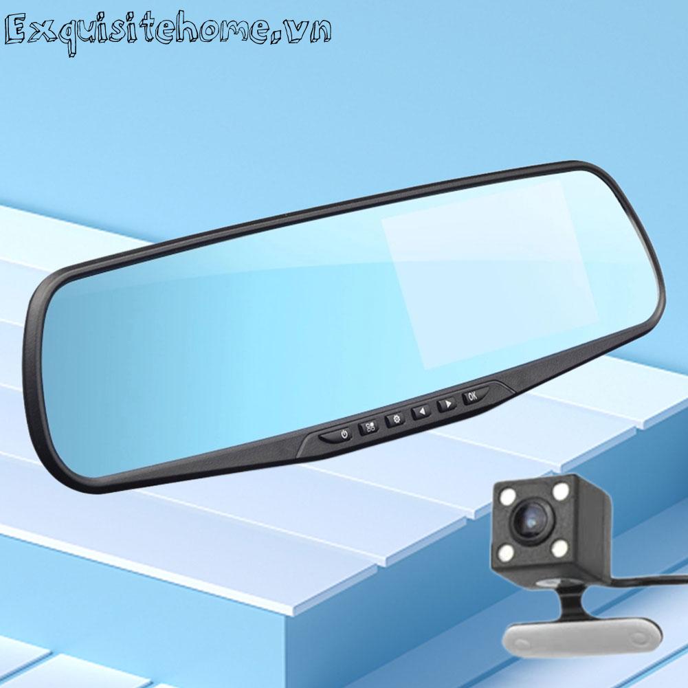 Camera Hành Trình Xe Hơi 4.3Inch DVR HD 1080P Ống Kính Kép Hỗ Trợ Quay Ban Đêm
