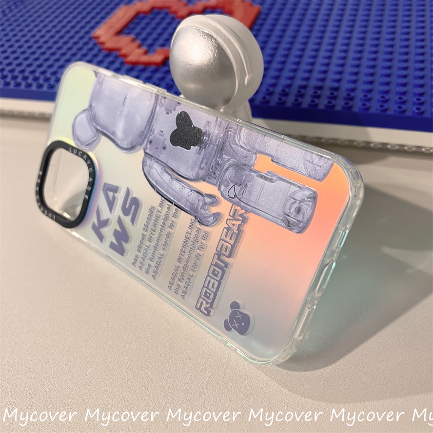 Ốp Điện Thoại Silicon Mềm Hình Kaws Màu Gradient Lấp Lánh Cho iPhone 14 13 12 11 Pro Max X XR Xs Max 6 7 8 Plus