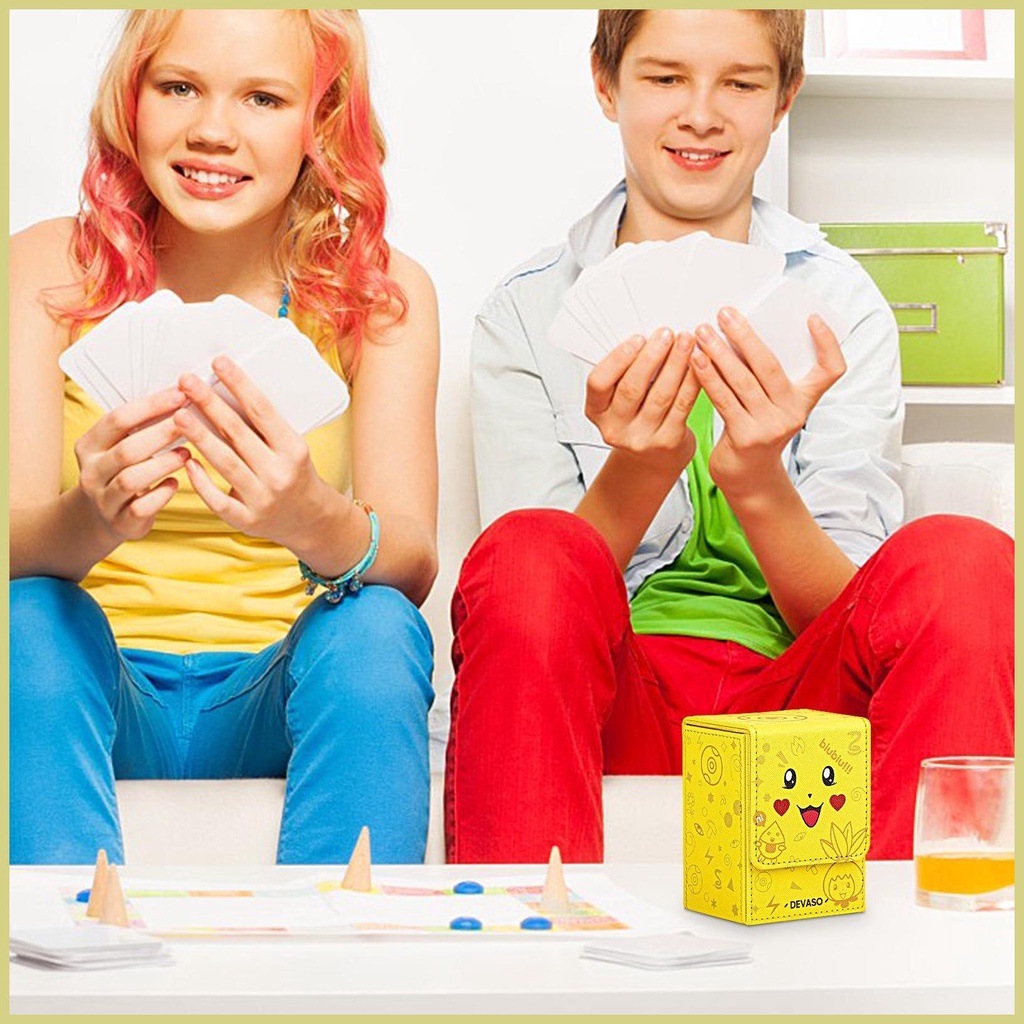 Hộp Đựng Thẻ Bài Tarot Bằng Da PU Khóa Nam Châm In Hoạt Hình Dễ Thương