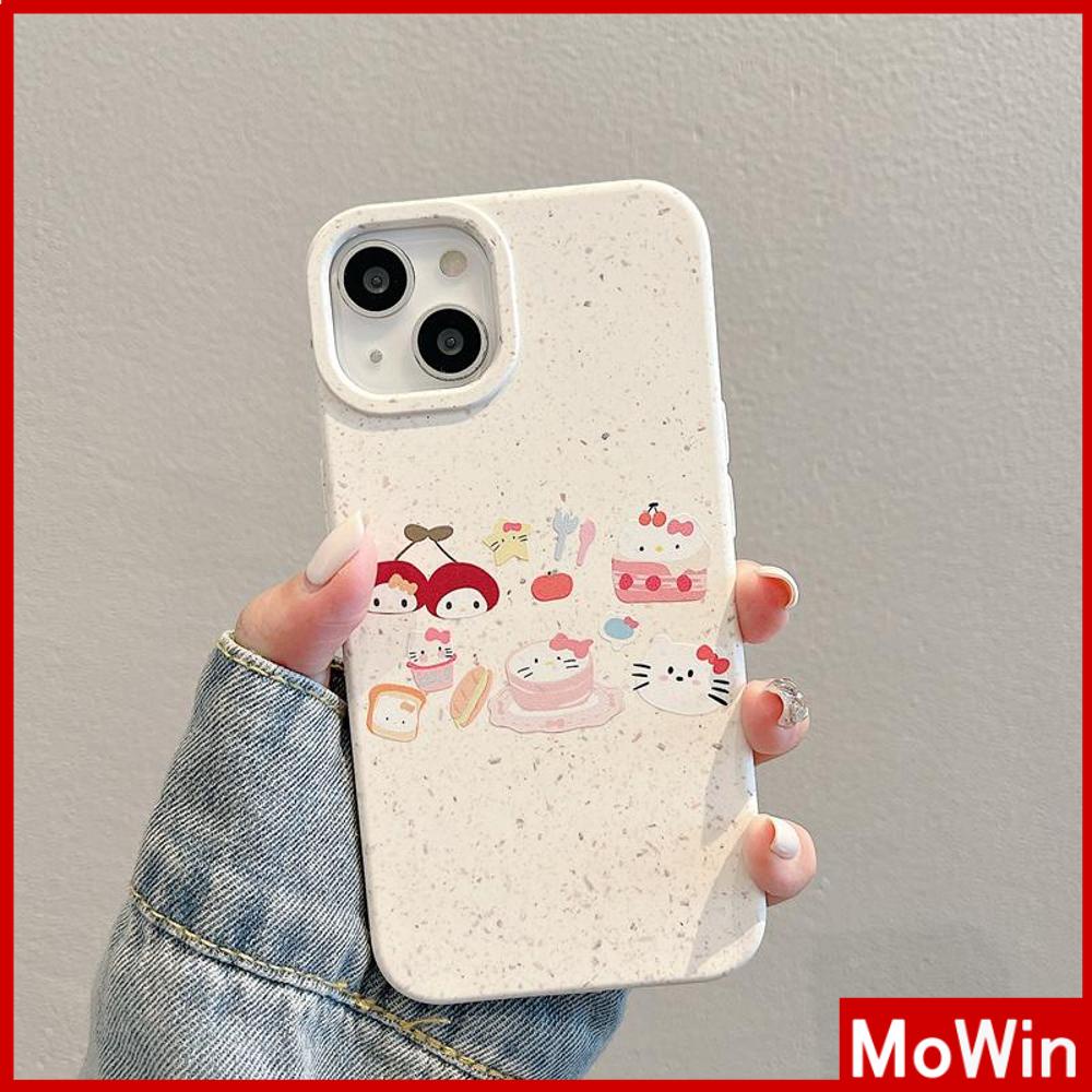 Ốp lưng iPhone 14 Pro max Ốp lưng iPhone có thể phân hủy thân thiện với môi trường Vỏ bảo vệ chống sốc mềm Màu trắng Anh đào thơm ngon Chú mèo dễ thương Tương thích với iPhone 13 Pro max 12 Pro Max 11 XS 7 8