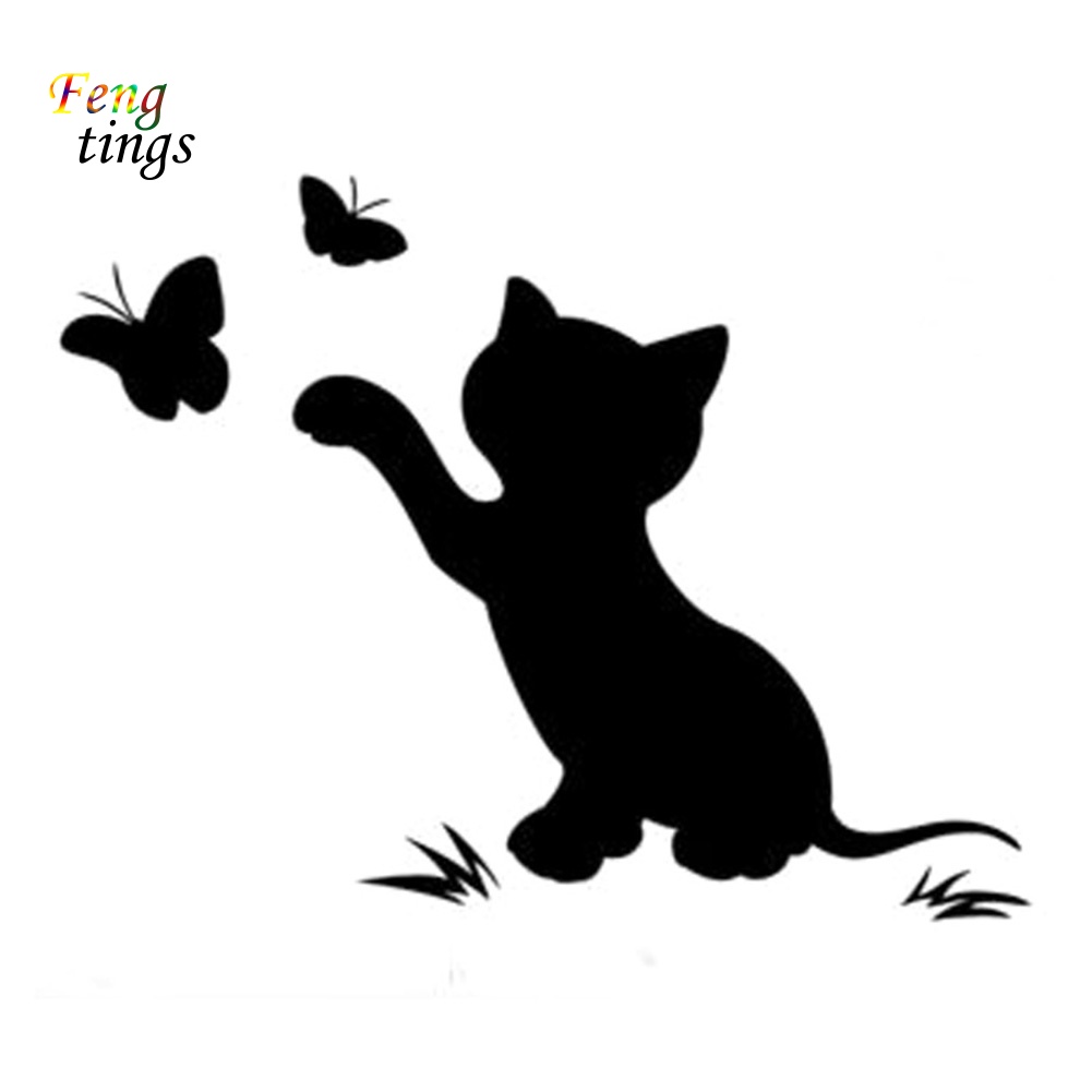 Miếng Dán Trang Trí Xe Hơi / Xe Tải Họa Tiết Mèo / Bướm Vui Nhộn Bằng Vinyl