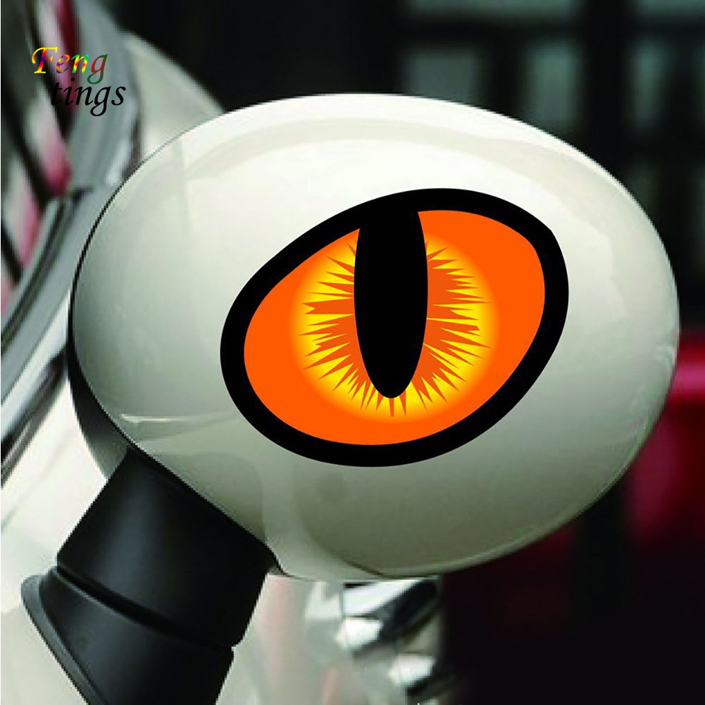 Bộ 2 Miếng Dán Trang Trí Xe Hơi Hình Mắt Mèo Bằng Vinyl