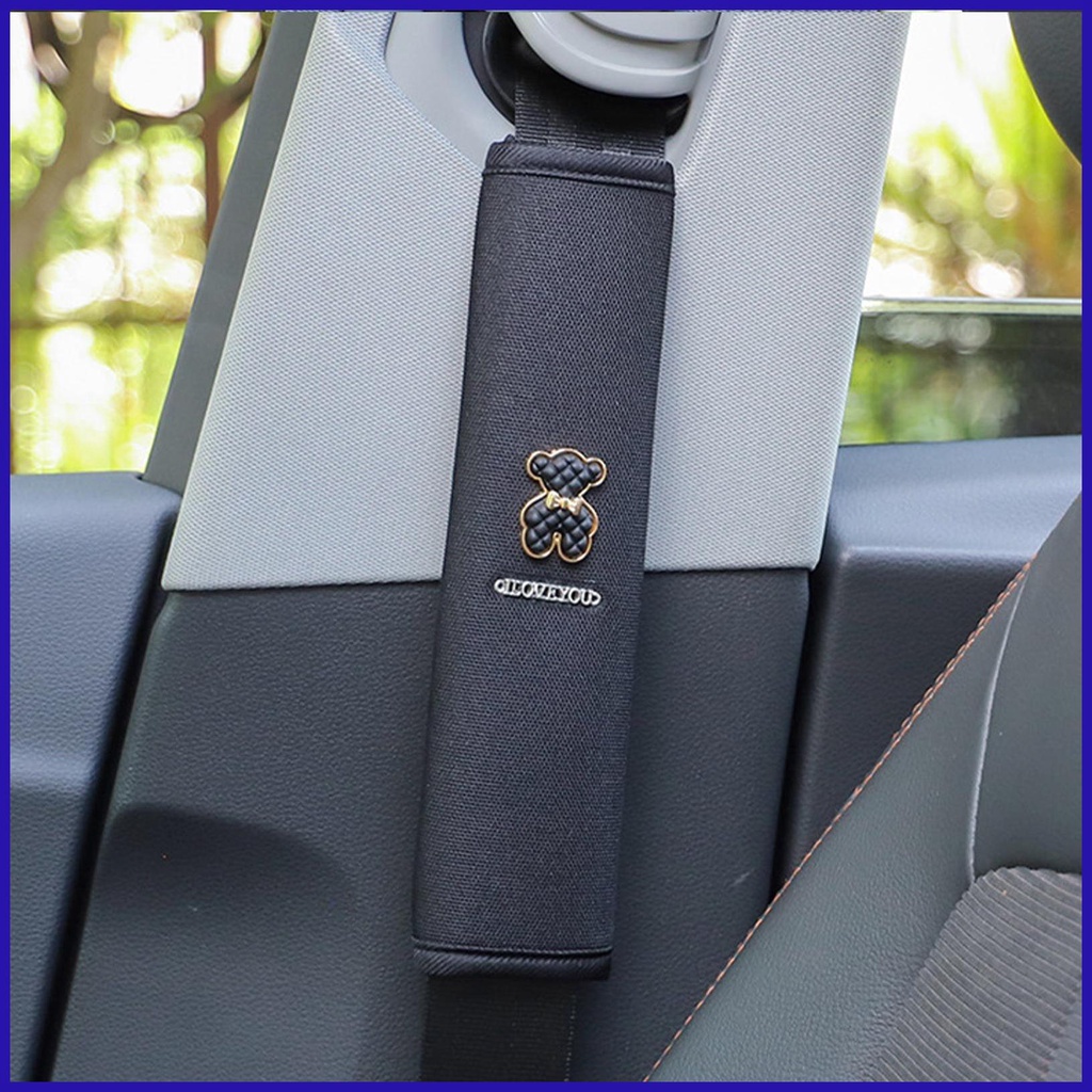 Đệm Bọc Dây Đai An Toàn Xe Buýt / Xe Hơi / Máy Bay Hình Gấu Hoạt Hình Bằng Vải Bông Mềm Mại Thoải Mái