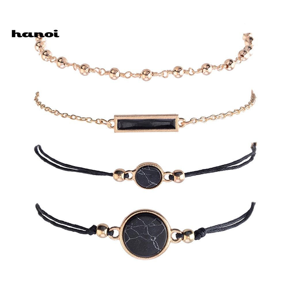 Set 4 Vòng Đeo Tay Phong Cách Bohemian Xinh Xắn Dành Cho Nữ