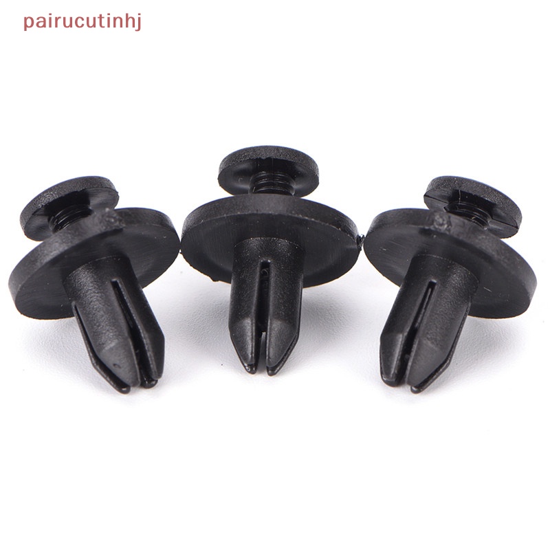 FENDER Set 50 Đinh Vít Nhựa 6Mm Màu Đen Chuyên Dụng Cho Xe Hơi