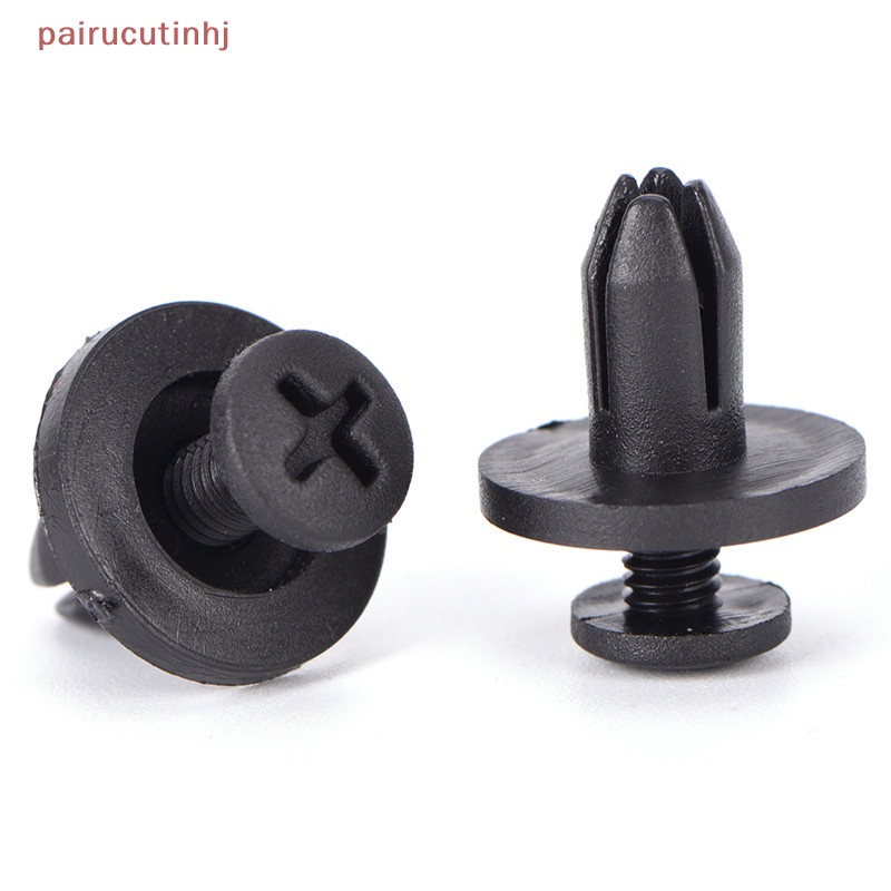 FENDER Set 50 Đinh Vít Nhựa 6Mm Màu Đen Chuyên Dụng Cho Xe Hơi