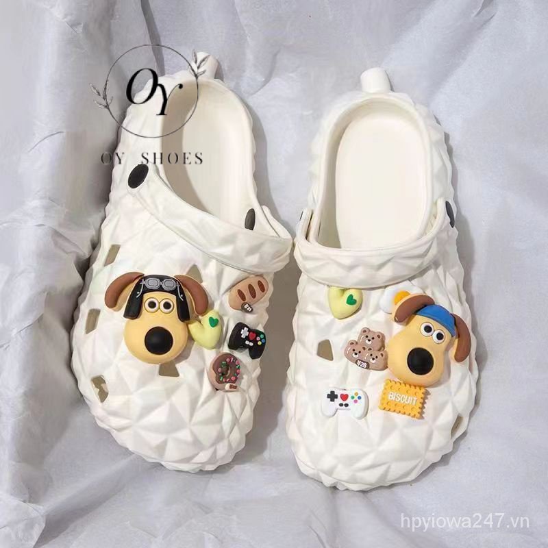 Dép Xỏ Ngón Đi Biển Đế Dày Đục Lỗ Hình Trái Sầu Riêng Hoạt Hình Vui Nhộn Thời Trang Mùa Hè Cho Cặp Đôi