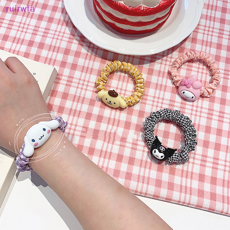 Dây Buộc Tóc Cao Su Co Giãn Hình Sanrio Kuromi Dễ Thương Cho Nữ Mới