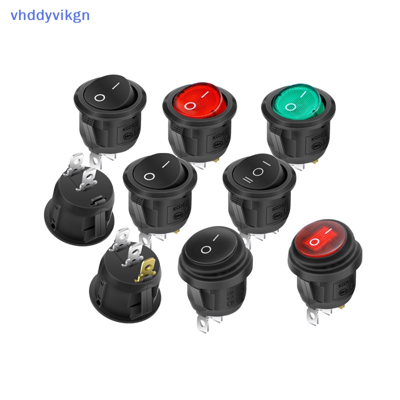 Công Tắc Bật / Tắt Đèn Hình Tròn Chống Thấm Nước Chất Lượng Cao Cho Tàu Thuyền 6A 250V 20mm 2 / 3 Feet 2 / 3