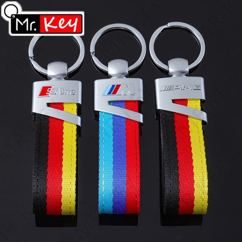 Móc Khóa Dây Nylon Bện Ba Màu Mr.Key Dành Cho Xe Hơi Biểu Diễn Đức