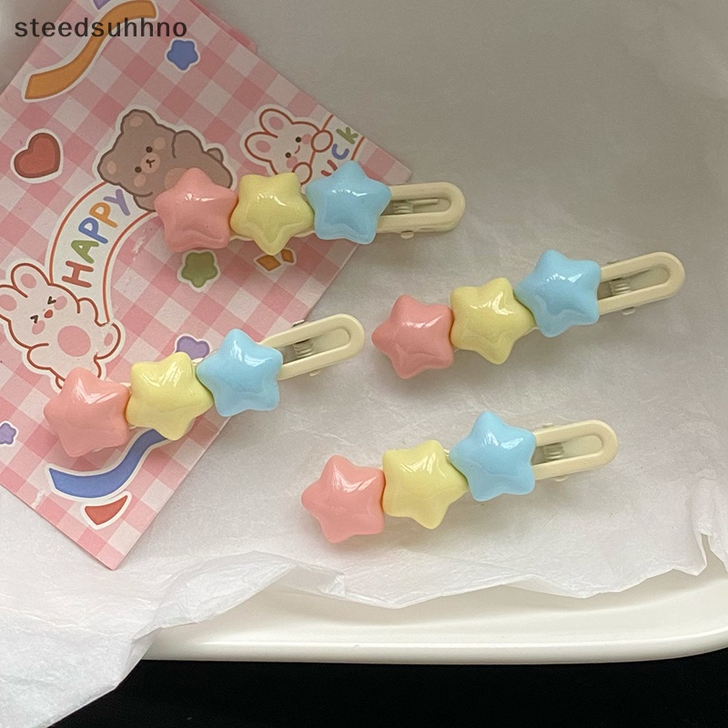 Kẹp Tóc Hình Ngôi Sao Năm Cánh Màu Kẹo Ngọt Dễ Thương Cho Bé Gái Y2k hhno