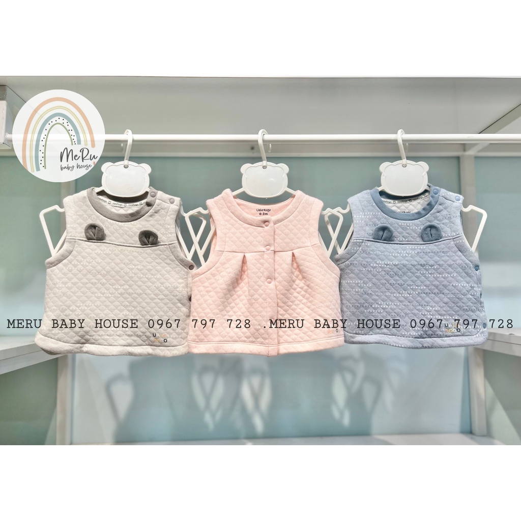 Áo Gile trần bông sơ sinh cho bé Ualarogo 0-2 tuổi cúc giữa vải Cotton giữ ấm mềm mại thoáng khí 3655-0020