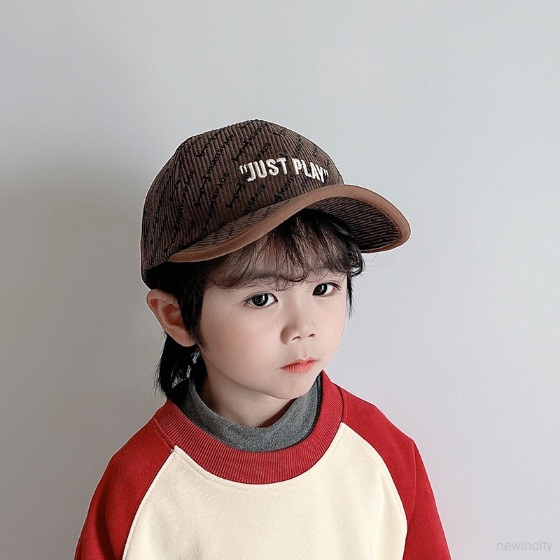 Mũ Lưỡi Trai Vải Nhung Họa Tiết Thêu Phong Cách Hàn Quốc Cho Bé