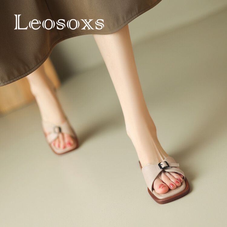 Dép LEOSOXS 072418 B28G14F 36Z230909 đế cao chống trượt thời trang cao cấp dành cho nữ