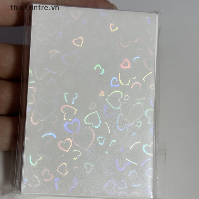 Set 50 Tấm Phim Bọc Bảo Vệ Thẻ Game Holo 61x91mm 20C Họa Tiết Trái Tim Lấp Lánh
