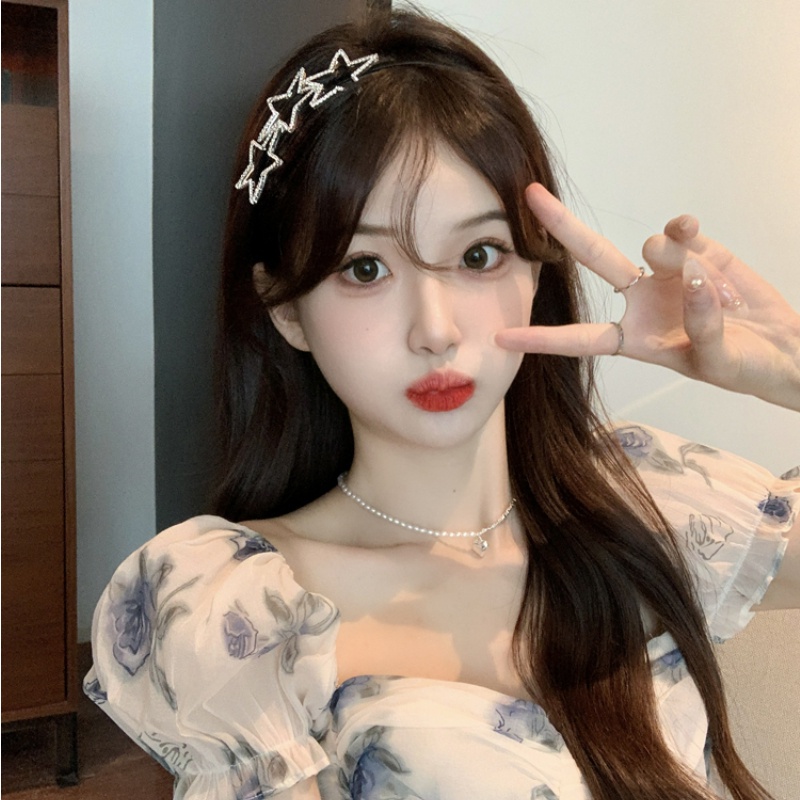 Băng Đô Cài Tóc Mỏng Đính Đá Ngôi Sao Lấp Lánh Thời Trang Hàn Quốc Cho Nữ