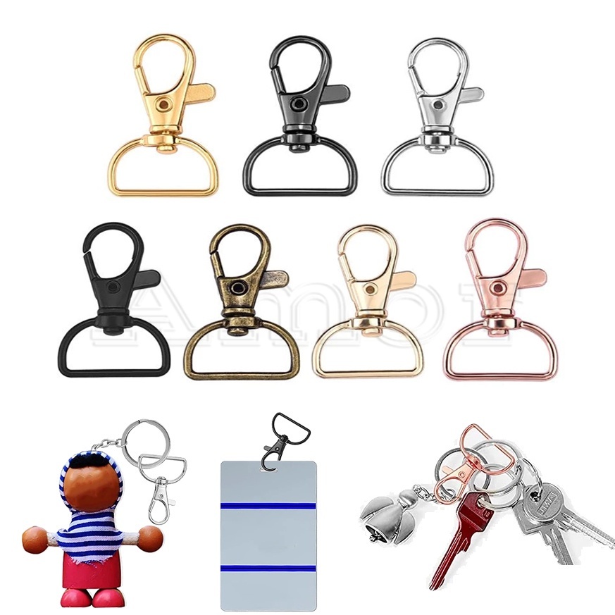 Móc Khóa Dây Lò Xo Hình Chữ D Bằng Kim Loại Dùng Làm Đồ Trang Sức / Móc Khóa DIY