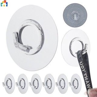 Móc treo đồ dán tường bằng nhựa trong suốt không cần đục lỗ