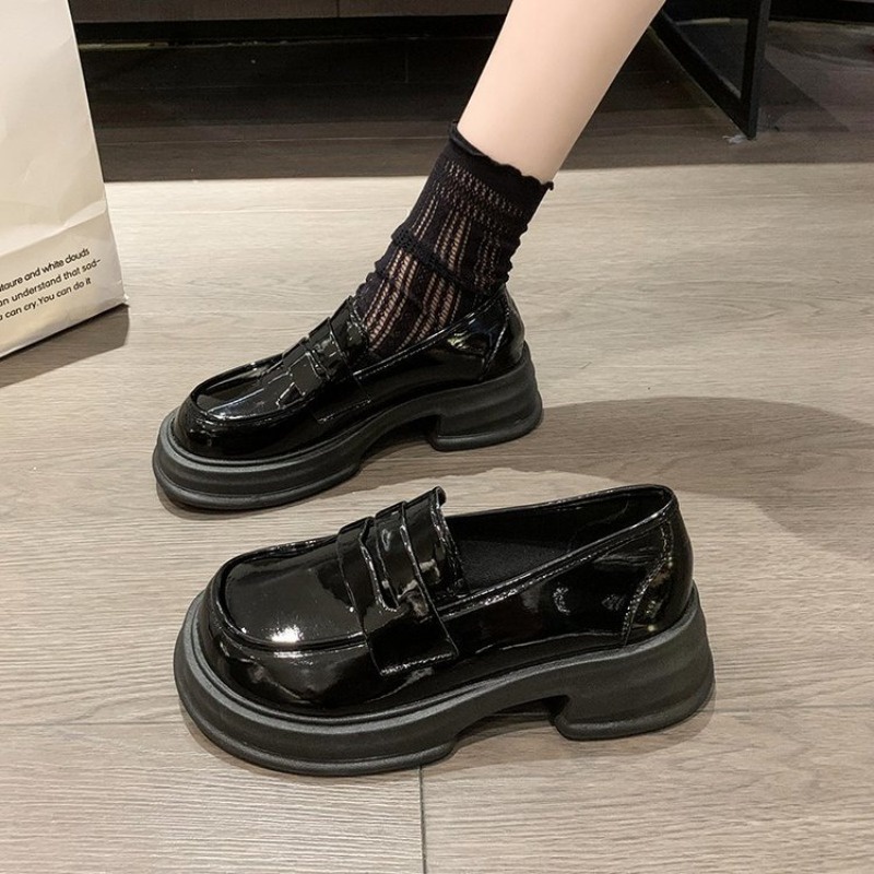 Giày Da Bóng Đế Dày Phong Cách Lolita Xinh Xắn Cho Nữ