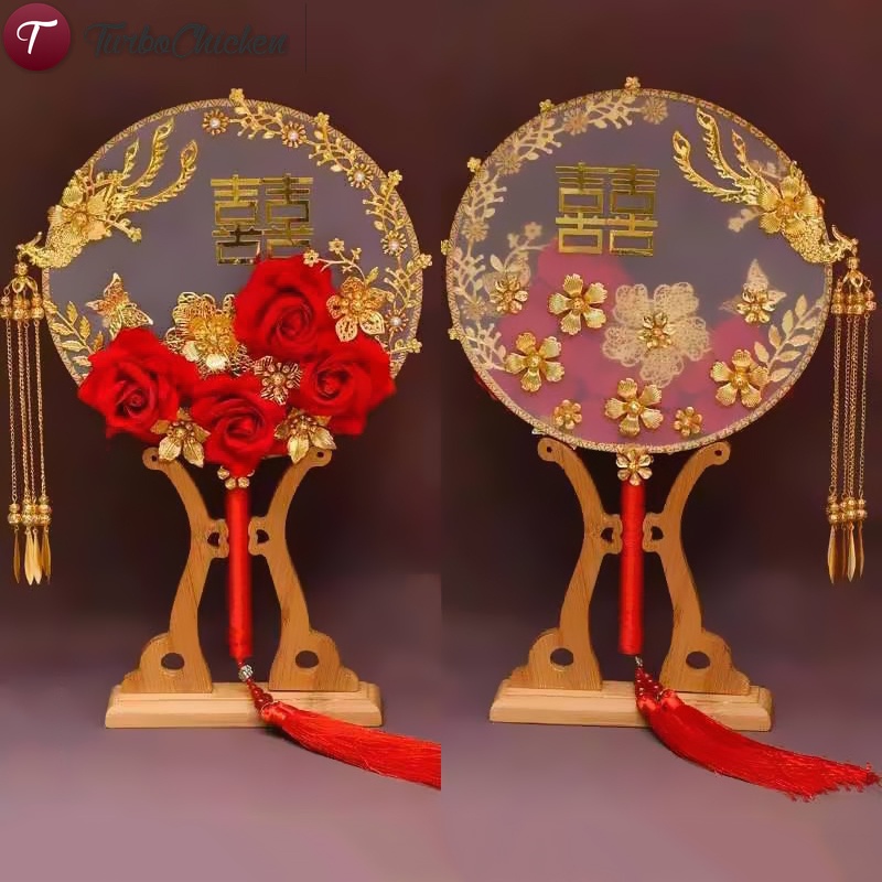 Quạt Tròn Cầm Tay Cho Cô Dâu