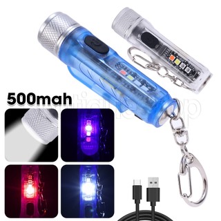 Đèn pin mini 11 chế độ kèm móc chìa khóa sạc usb chống thấm nước tiện dụng
