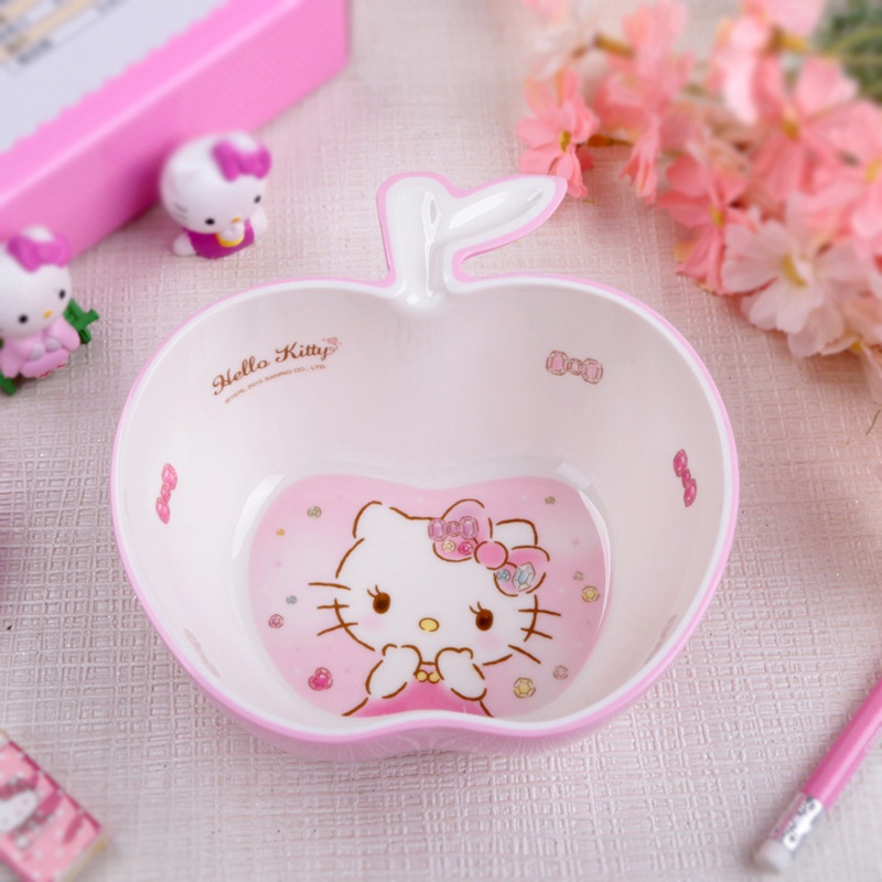 Bộ Tô Muỗng Nĩa Ăn Uống Hình Hello Kitty Dễ Thương Cho Bé Gái