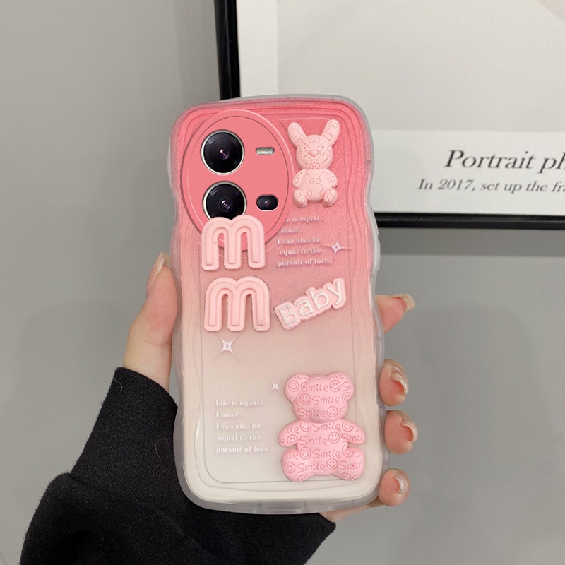 Ốp lưng vivo v25 ốp lưng vivo v25e  Ốp Điện Thoại Đính Búp Bê 3D Màu gradient Cho vivo v25 case vivo v25e Dễ Thương