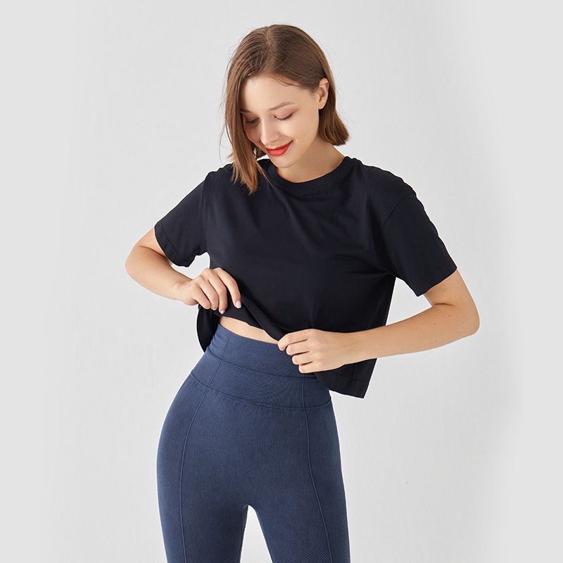 Fit.her Áo Thun Tập Yoga Mỏng Nhanh Khô Thấm Hút Mồ Hôi Dáng Ngắn Thời Trang Xuân Hè Cho Nữ