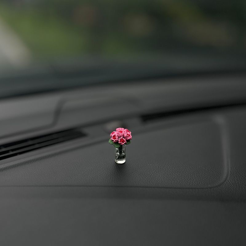 Miniature rose car & photographer cat decoration center console đồ trang trí cửa sổ mini healing ladies phụ kiện nội thất ô tô